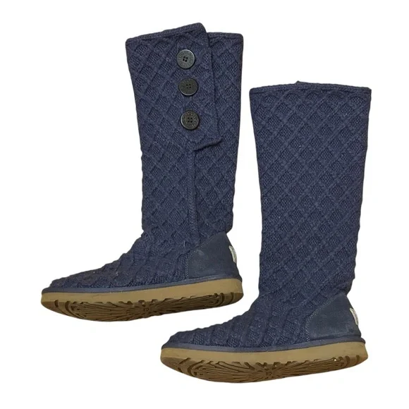 UGG Lattice Cardy Boots Navy Blue Size 10 Women’s - Picture 2 of 10